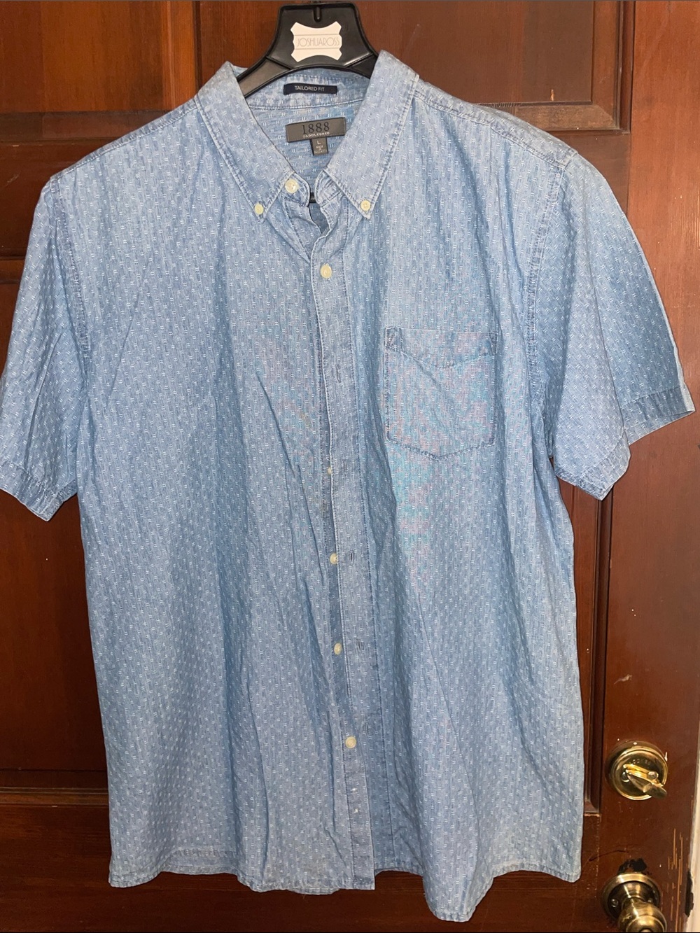 Saddlebred Light Blue Short-Sleeve Button-Down Shirt
